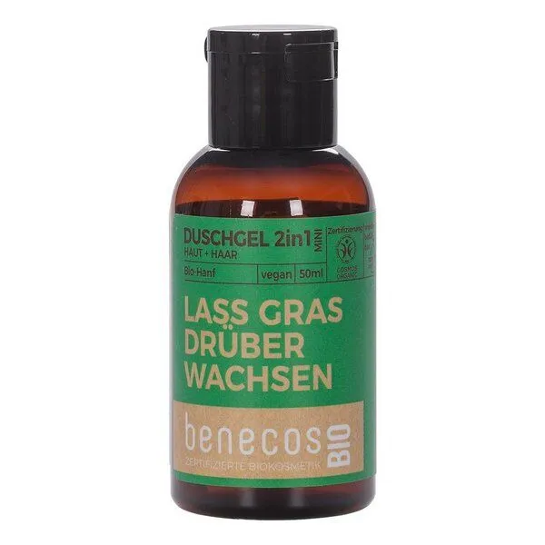 Benecos benecosBIO - Duschgel 2in1 BIOHanf Haut&Haar - LASS GRAS DRÜBER WACHSEN – Produktbild 1 von 3