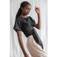 Jyoti - Fair Works Jyoti - Fair Works Damen vegan Wickelhemd Amaranth Schwarz – Produktbild 1 von 1
