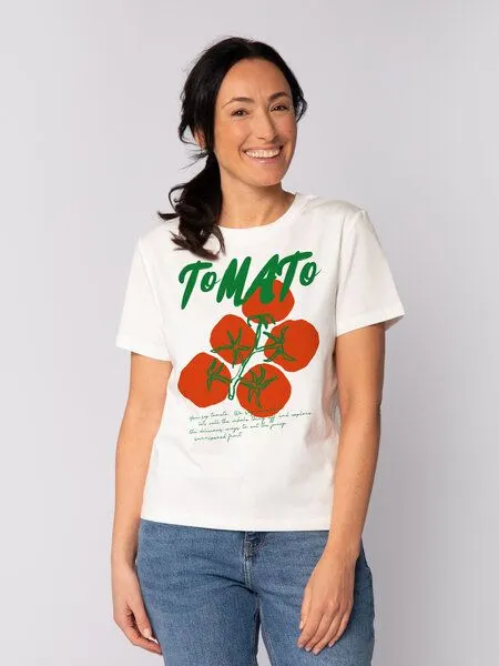 watapparel watapparel T-Shirt Frauen Tomato, Off white, – Produktbild 1 von 4