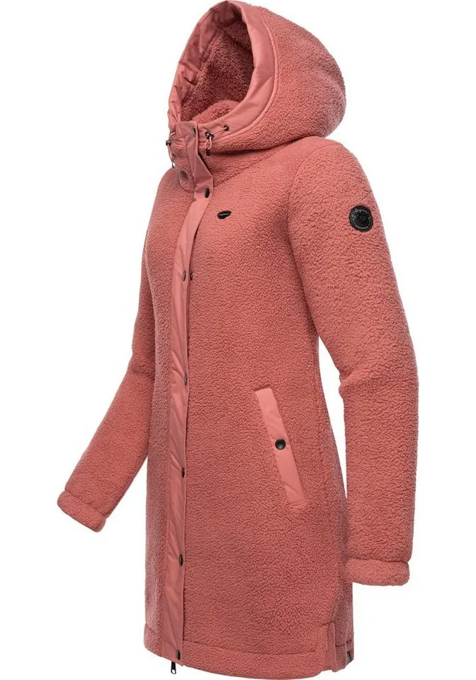 ragwear ragwear Outdoorjacke Cousy flauschige Übergangsjacke mit Teddyfell und Kapuze, Rosa, – Produktbild 3 von 3