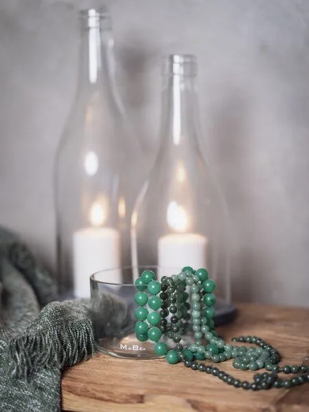 MaBe MaBe Windlicht - Klassik - puristisch - Upcycling aus der Big Bottle Weinbrand Flasche, Grau, – Produktbild 4 von 4