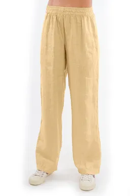 RAVENS VIEW IBIZA RAVENS VIEW IBIZA Damen vegan Hose Amalfi Camel Gelb – Produktbild 1 von 1