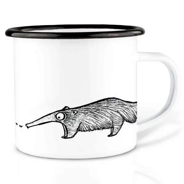 LIGARTI Emailletasse »Schleckbert« von LIGARTI | 300 oder 500 ml | handveredelt in Deutschland | Cup, Kaffeetasse, Emaillebecher, Camping Becher – Produktbild 1 von 1