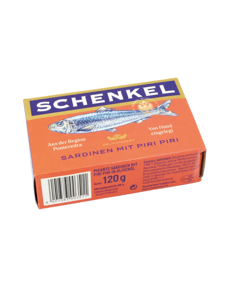 Schenkel Schenkel MSC Sardinen mit Piri Piri, 88g (Abtropfgewicht) – Produktbild 1 von 1