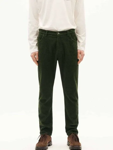 thinking mu thinking mu Herren Hose - Corduroy Five Pockets Pants - aus Bio-Baumwolle, Bottle green (grün), – Produktbild 1 von 3