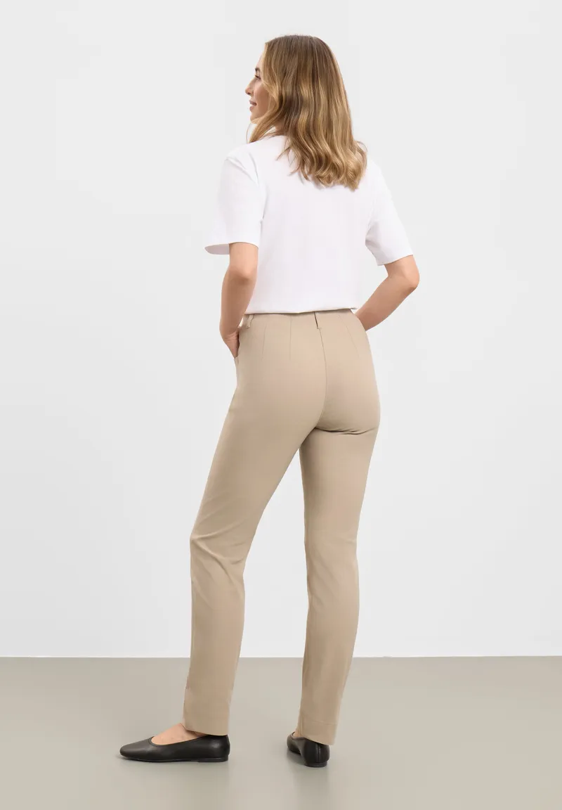 LAURIE LAURIE Damen vegan Hose Kelly Regular Mittellang Farbe Clay, Beige, – Produktbild 1 von 2