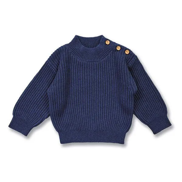 Sense Organics Sense Organics Baby Strickpullover, Modell VARUNY, Navy melange, – Produktbild 1 von 3