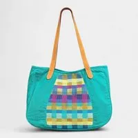 Dragolina Dragolina Schultertasche/ Shopper Bente mit Webstoff der Pwo Karen, Petrol, – Produktbild 1 von 1