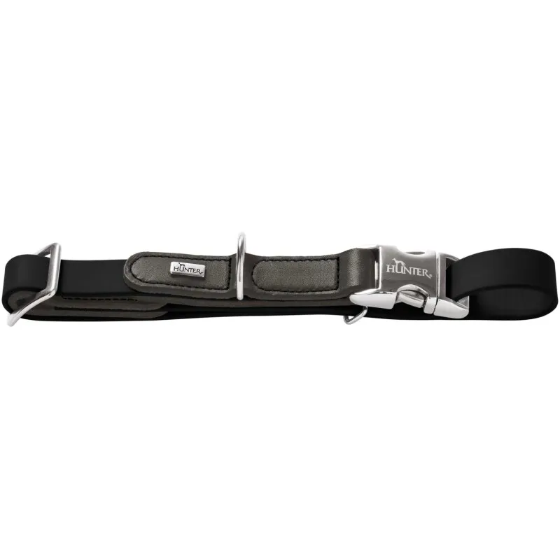 Dog Sport Dog Sport HUNTER Hundehalsung wolmar biothane x leder alu strong schwarz XL, Schwarz, – Produktbild 1 von 2