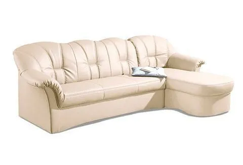 DOMO collection Ecksofa Papenburg, zeitlose Rückensteppung, elegante Formensprache, L-Form, in großer Farbvielfalt, wahlweise mit Bettfunktion, Beige, – Produktbild 7 von 8