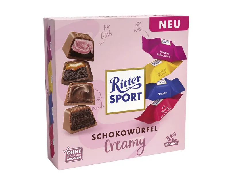 Ritter Sport Ritter Sport Schokolade, Ritter Sport Schokowürfel Creamy gefüllte Vollmilchschokolade 162g – Produktbild 2 von 3