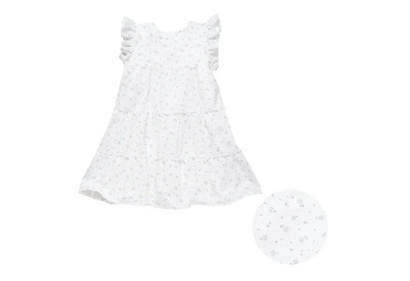 People Wear Organic People Wear Organic Sommerkleid, Kurzarmkleid aus Bio Baumwolle, Weiß, – Produktbild 1 von 4