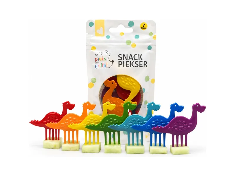 Pieksi und Griffel Pieksi und Griffel Snack Piekser 7er Set Rainbow Dinosaurier, Mehrfarbig, – Produktbild 2 von 2