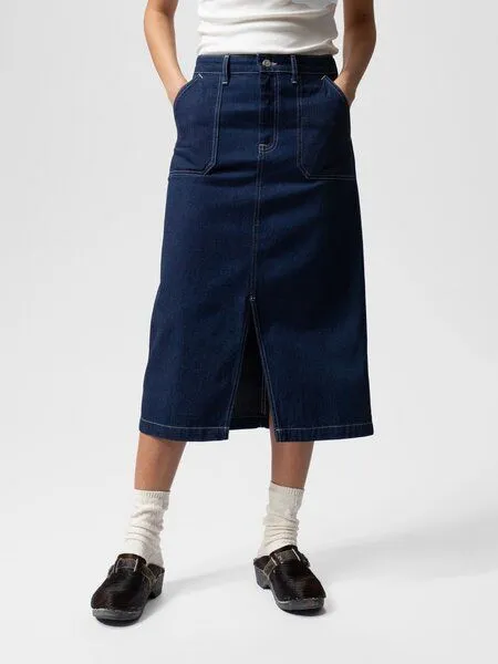 Nudie Jeans Nudie Jeans Boel Painter Denim Skirt, Blue, – Produktbild 2 von 4