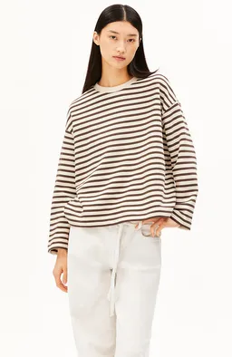ARMEDANGELS ARMEDANGELS Damen vegan Pullover Frankaa Stripe Von Claystone – Produktbild 1 von 1