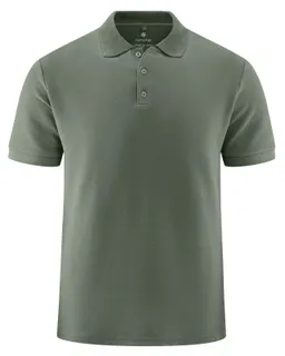 HempAge Hempage Herren vegan Polohemd Aus Piqué Jersey Moosgrün – Produktbild 1 von 1