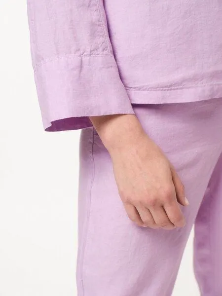LANIUS LANIUS 3/4 Arm Bluse aus Bio-Leinen, Light lilac, – Produktbild 4 von 4