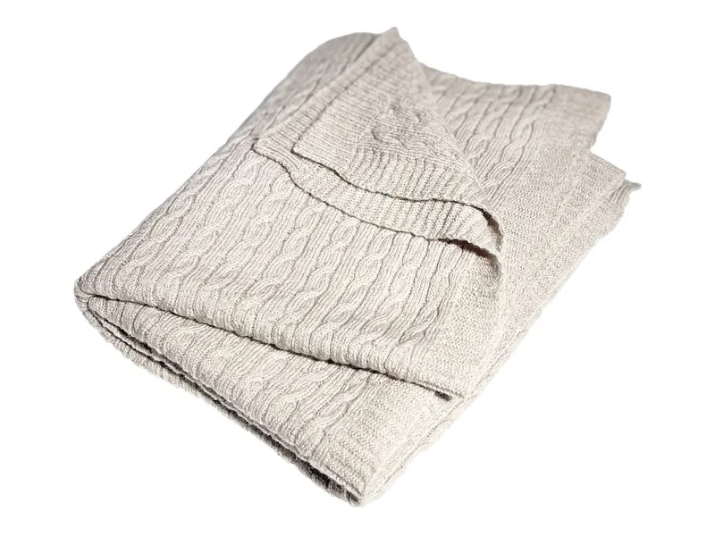 HANS NATUR HANS NATUR Babydecke Bio-Merinowolle Zopfstrick Maße 80 x 100 cm, Braun, – Produktbild 1 von 2
