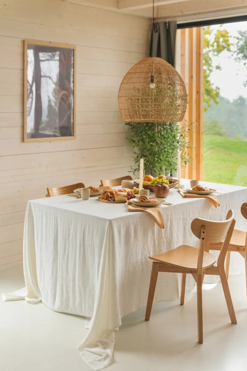 AmourLinen AmourLinen unisex vegan Tischtuch Weiß, Weiß, – Produktbild 2 von 2