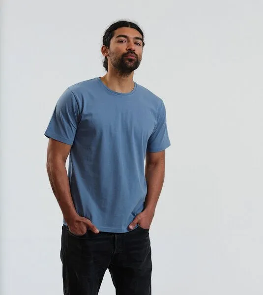 Gary Mash GARY MASH Herren Basic T-Shirt aus Biobaumwolle, Blaugrau (blau), – Produktbild 3 von 4