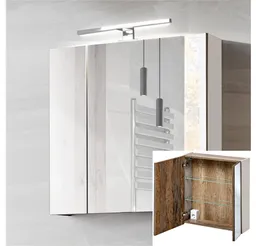 Lomadox Spiegelschrank PUEBLA-56-TAUPE 60cm mit LED in taupe mit Vintage Oak Eiche, B/H/T ca. 60/65-75/17 cm – Produktbild 1 von 1