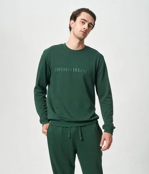Copenhagen Bamboo Grünes Sweatshirt aus Bambus mit Logo – Produktbild 3 von 4