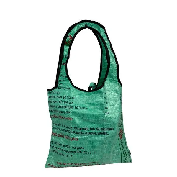 Beadbags Beadbags Einkaufstasche Ri43 recycelter Reissack, Mittelgrün frosch, – Produktbild 3 von 3