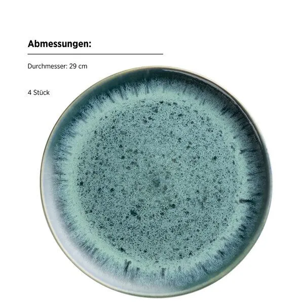 Mäser Mäser Teller Set 8-tlg. "Carellia" Steinzeug, Blau, – Produktbild 5 von 5