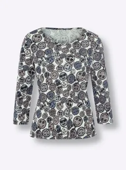 heine Rundhalsshirt grau-hellgrau-bedruckt – Produktbild 1 von 1