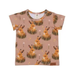 Walkiddy Bio-Baumwolle Rosa T-Shirt Pretty Bunnies - Nachhaltig & Allergikerfreundlich von Walkiddy – GOTS zertifiziert – Produktbild 1 von 1