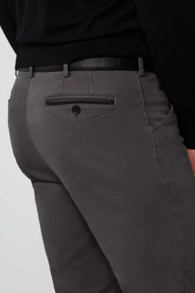 Meyer MEYER Flammé Double-Dyed Baumwoll-Chino, Grau (anthrazit), – Produktbild 4 von 4
