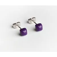 ALEXASCHA Geometrische Ohrstecker klein, Amethyslila, – Produktbild 1 von 1