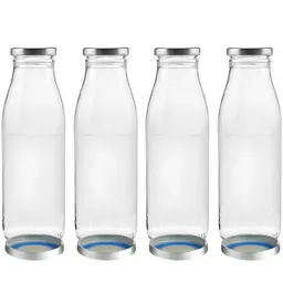 mikken mikken 4er Set Milchflasche 500 ml Glasflasche mit Ersatzdeckel Blueseal – Produktbild 1 von 1