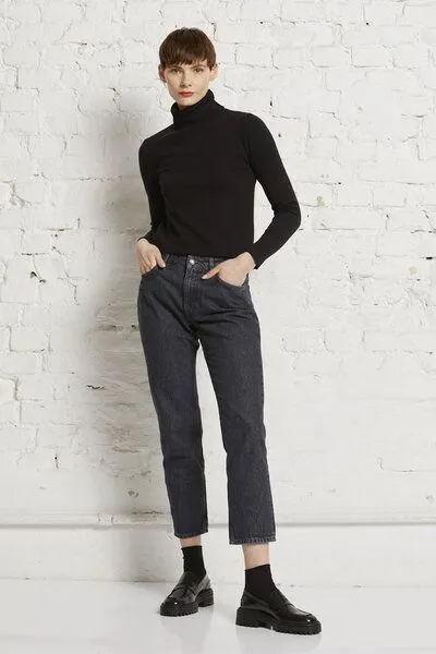 Wunderwerk Wunderwerk Damen Jeans aus Biobaumwolle "Denise straight leg", Schwarz (black 250), – Produktbild 1 von 4