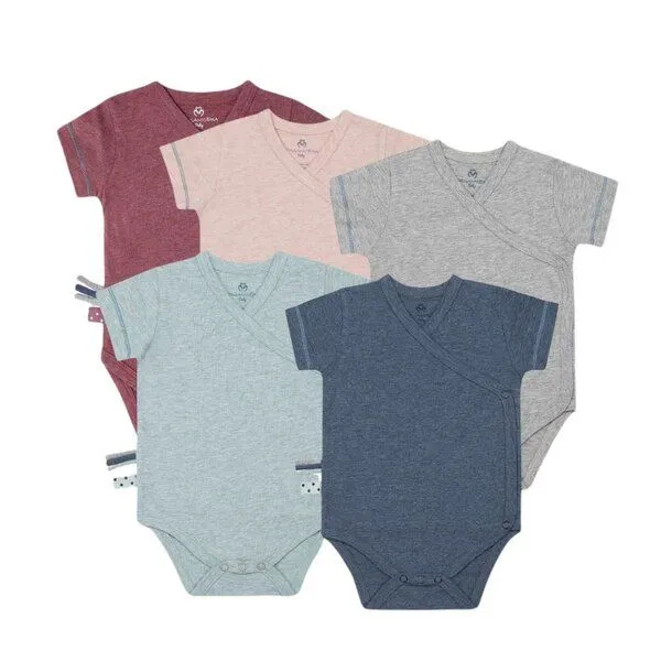 OrganicEra Baby S/S Kimono Body 'OrganicEra' aus Bio-Baumwolle, Rose melange (rose), – Produktbild 1 von 4