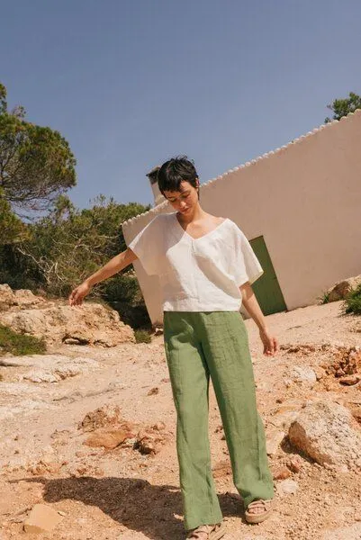 AmourLinen AmourLinen Lily Leinenoberteil in Übergröße, Weiß, – Produktbild 2 von 4