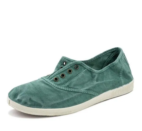 Natural World Natural World Vegan Damen Sneaker washed - Old Arum, Grün (albahaca), – Produktbild 2 von 4