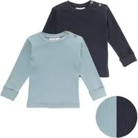People Wear Organic People Wear Organic Langarmshirt, 2er Pack, uni blau und dunkelblau, Bio-Baumwolle – Produktbild 1 von 1