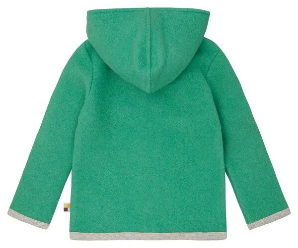 loud + proud loud + proud Babys & Kinder Wollfleece-Jacke mit Kapuze, GOTS-zertifiziert, Plant(grün), – Produktbild 2 von 3