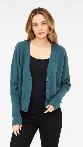 WiDDA berlin WiDDA berlin Cardigan KARA aus Bio-Baumwolle, Petrol, – Produktbild 3 von 3
