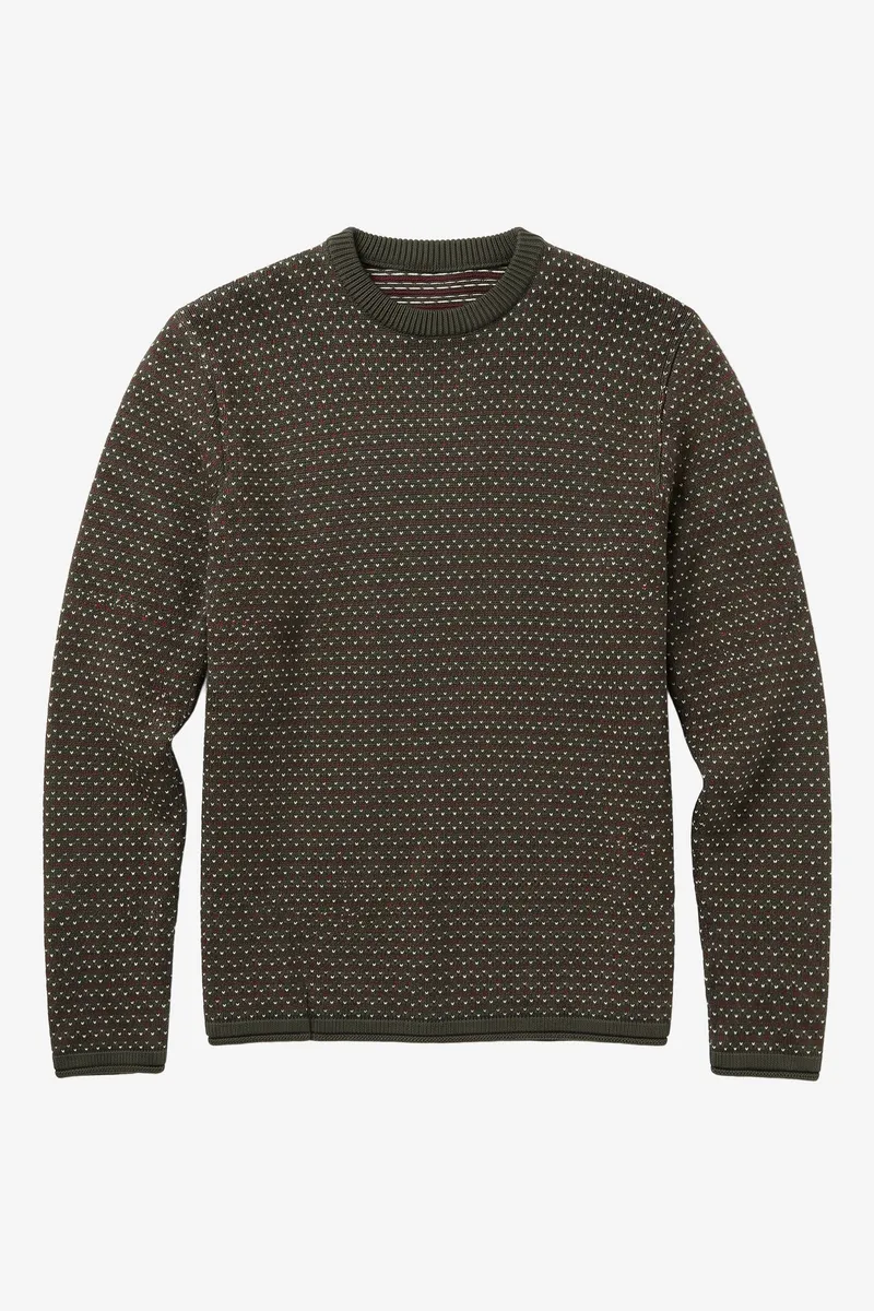 KnowledgeCotton Apparel KnowledgeCotton Apparel Herren vegan Pullover Jacquard Rundhals Grün, Grün, – Produktbild 1 von 2
