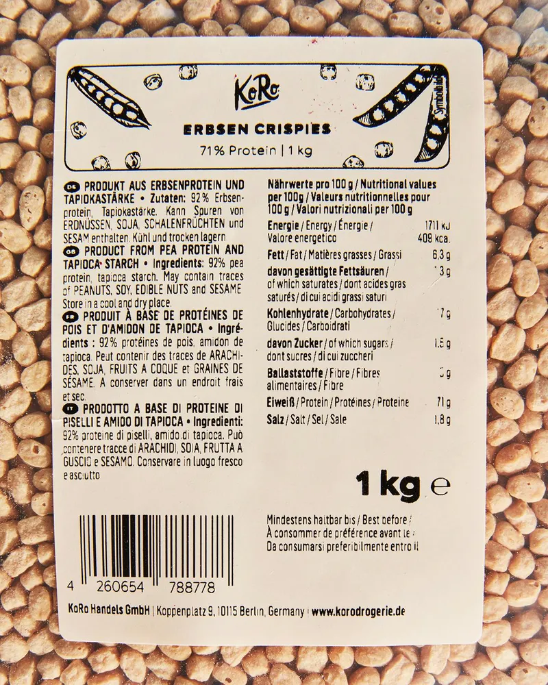 KoRo Erbsen Protein Crispies 72 % 1 kg – Produktbild 3 von 5