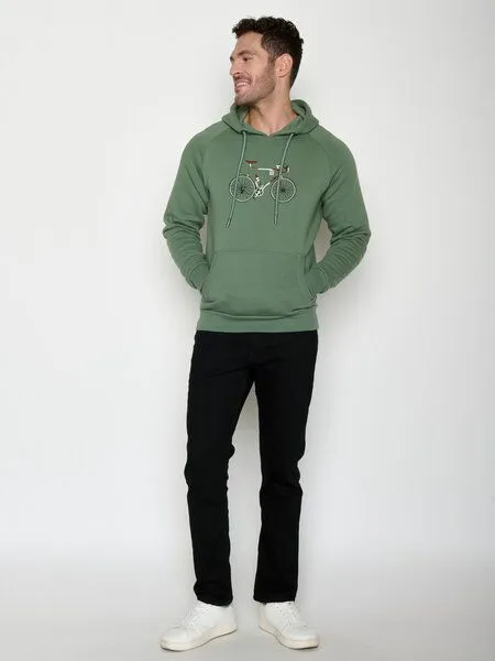 GreenBomb GREENBOMB Bike Enzo Simple Trek - Hoodie aus Bio-Baumwolle mit Raglan-Arm / hochwertiger Print / GOTS / Fair & Vegan, Grün (weicher salbei), – Produktbild 3 von 4