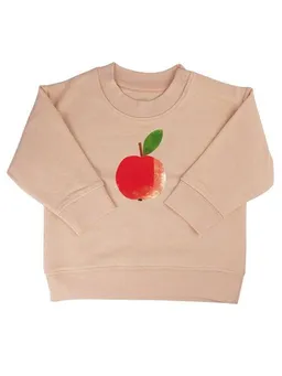 MelaDi Meladi Kinder Baby - Sweater aus Biobaumwolle - Apfel auf Creme Latte – Produktbild 1 von 1
