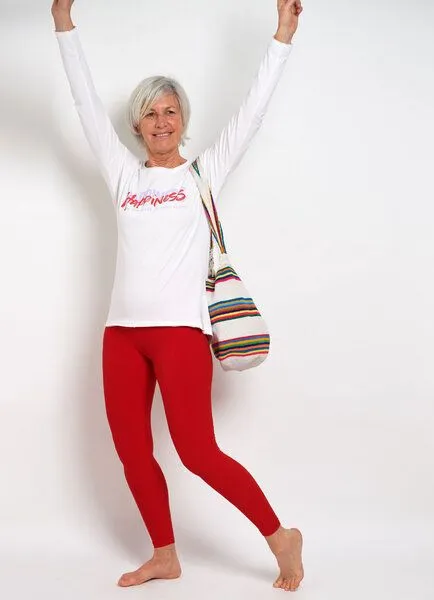 SPARKLES OF LIGHT SPARKLES OF LIGHT Yoga Shirt | HAPPINESS, Weiss, – Produktbild 4 von 4