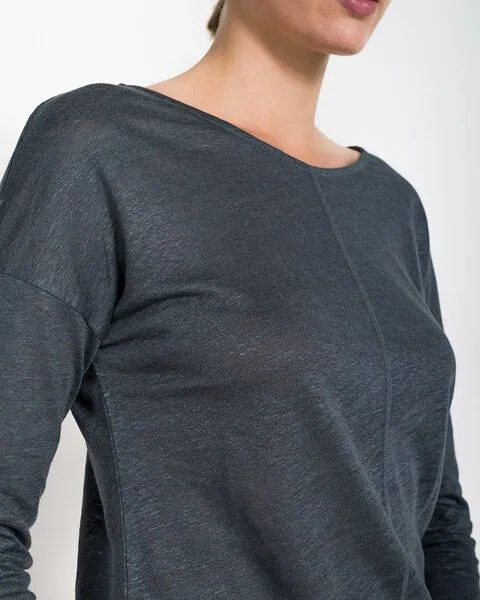 Alma & Lovis Alma & Lovis Sommer Leinenshirt aus Leinen-Jersey | Linen Pure, Grün, – Produktbild 2 von 4