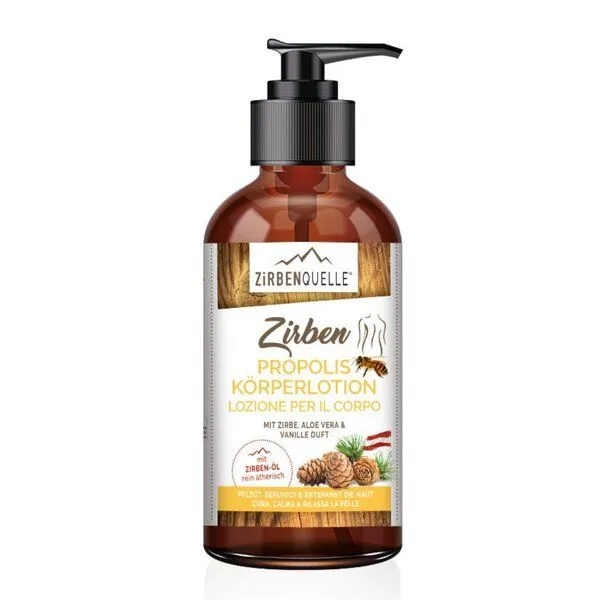 4betterdays 4betterdays Zirben Propolis Körperlotion | 250 ml | Pumpflasche | mit Zirbe, Aloe Vera & Vanilleduft | Made in Austria – Produktbild 1 von 3