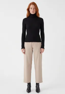 ORGANICATION ORGANICATION Damen vegan Top Mit Rollkragen Gerippter Strick Schwarz – Produktbild 1 von 1