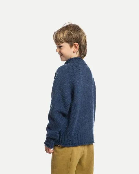 MATONA Matona Strickjacke | Snug Cardigan | aus Wolle und Baumwolle | GOTS-zertifiziert, Blue melange, – Produktbild 2 von 3