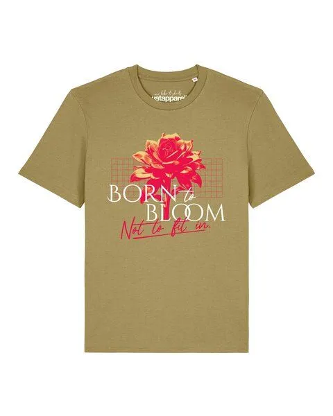 watapparel watapparel T-Shirt Unisex Born to bloom, Faded olive, – Produktbild 1 von 2